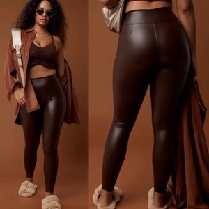NWT Offline by Aerie Chocolate Real Luxe Faux Leather Leggings